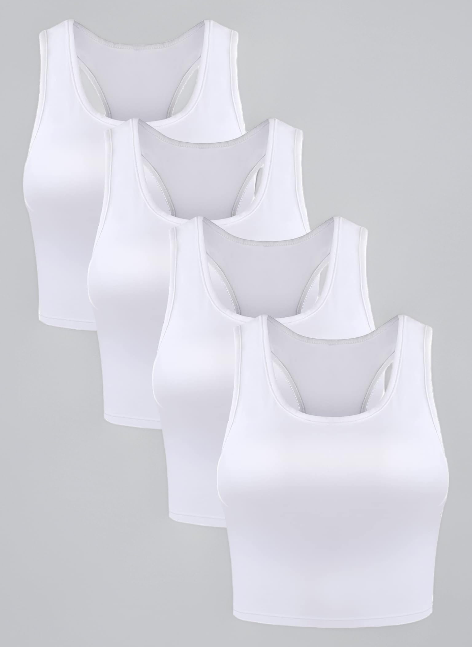 Boao Women's Basic Crop Top Tank, Opaque (Pack of 3)