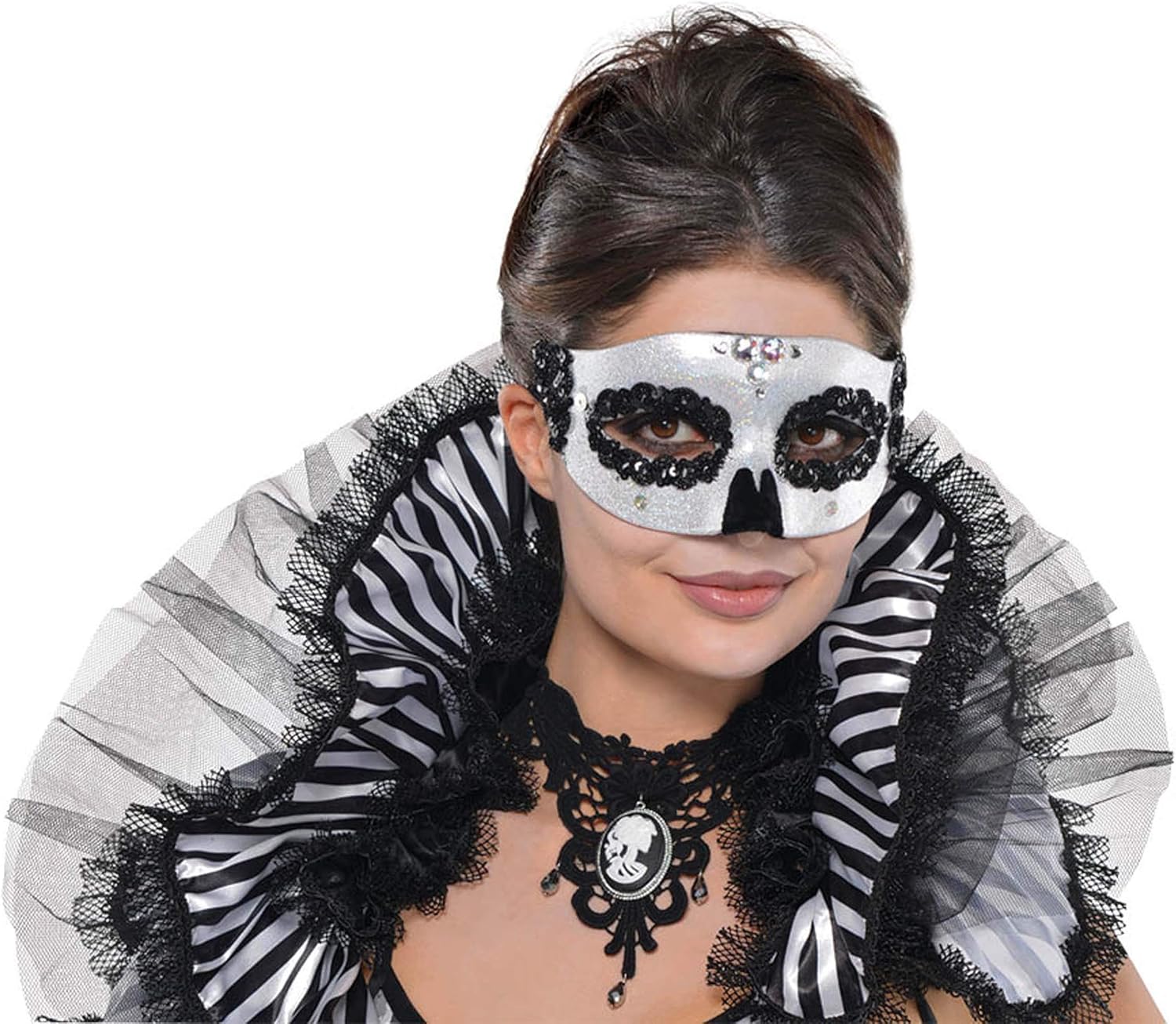 Amscan 841323 Venetian Skull Mask for Adults, 1 Piece : Clothing, Shoes & Jewelry