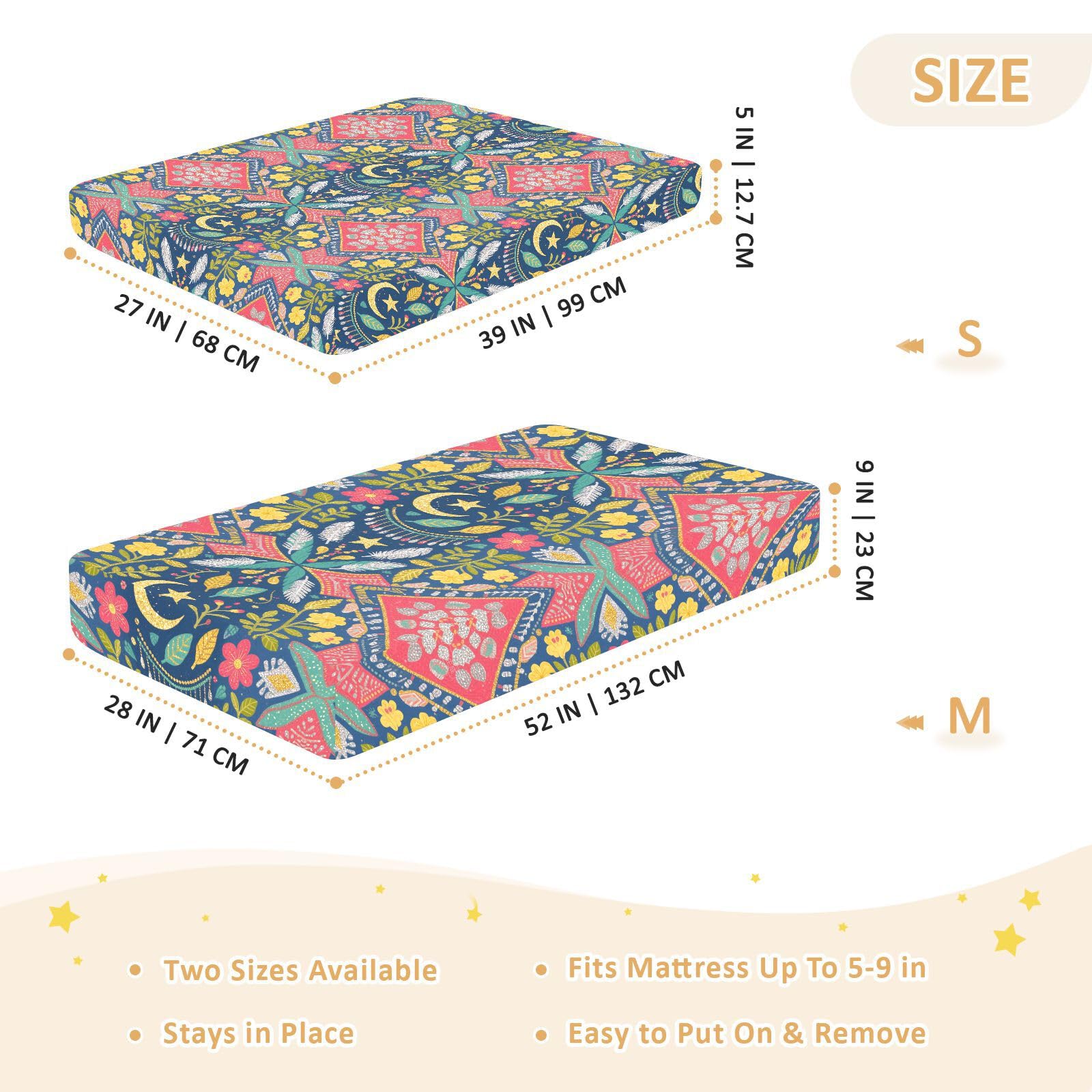 Sábanas bohemias con purpurina para cuna de bebé, niños y niñas, de algodón, cómoda y transpirable, para decoración de guardería, 1 paquete para cama de nin?os