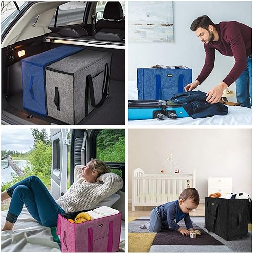 Miniatura 3 de BALEINE Bolsa de almacenamiento con cremalleras y asas de transporte bolsas de tela Oxford de alta resistencia para ahorrar espacio almacenamiento