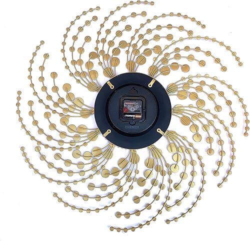 Miniatura 2 de MEIDA Reloj de pared dorado grande decorativo con cristales deslumbrantes, elegante moderno a pilas, relojes ideales para decoración de sala