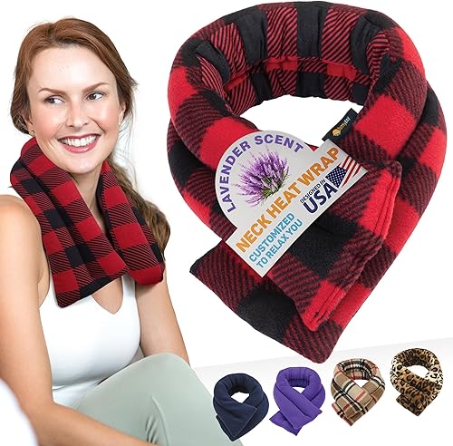 SunnyBay - Almohadilla de calentamiento para microondas, envoltura térmica para cuello y hombros apta para microondas, paquete de calor o hielo