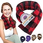 SunnyBay Microwave Heating Pad, Microwavable Heated Neck and Shoulder Wrap, Soothing Weighted Moist Heat or Ice Pack with Flaxseed and Lavender, 26x5 Inches, 2.5 lbs, Buffalo