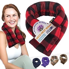 SunnyBay Microwave Heating Pad, Microwavable Heated Neck and Shoulder Wrap, Soothing Weighted Moist Heat or Ice Pack with Flaxseed and Lavender, 26x5 Inches, 2.5 lbs, Buffalo