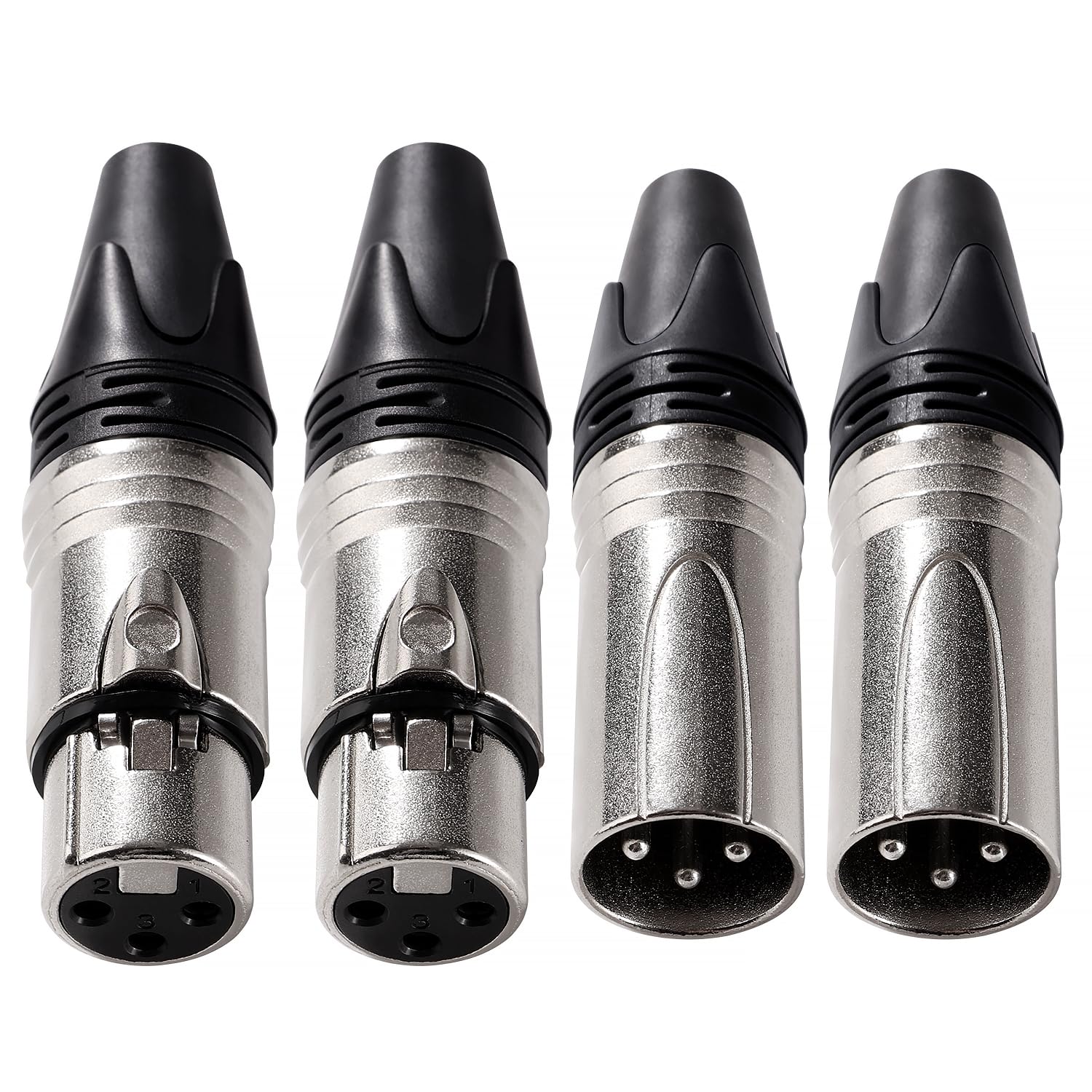 KUOQIY 2 works 3 Pin XLR Connector, 3 Pin XLR Cable Connector Male and Female, Mic Audio Socket