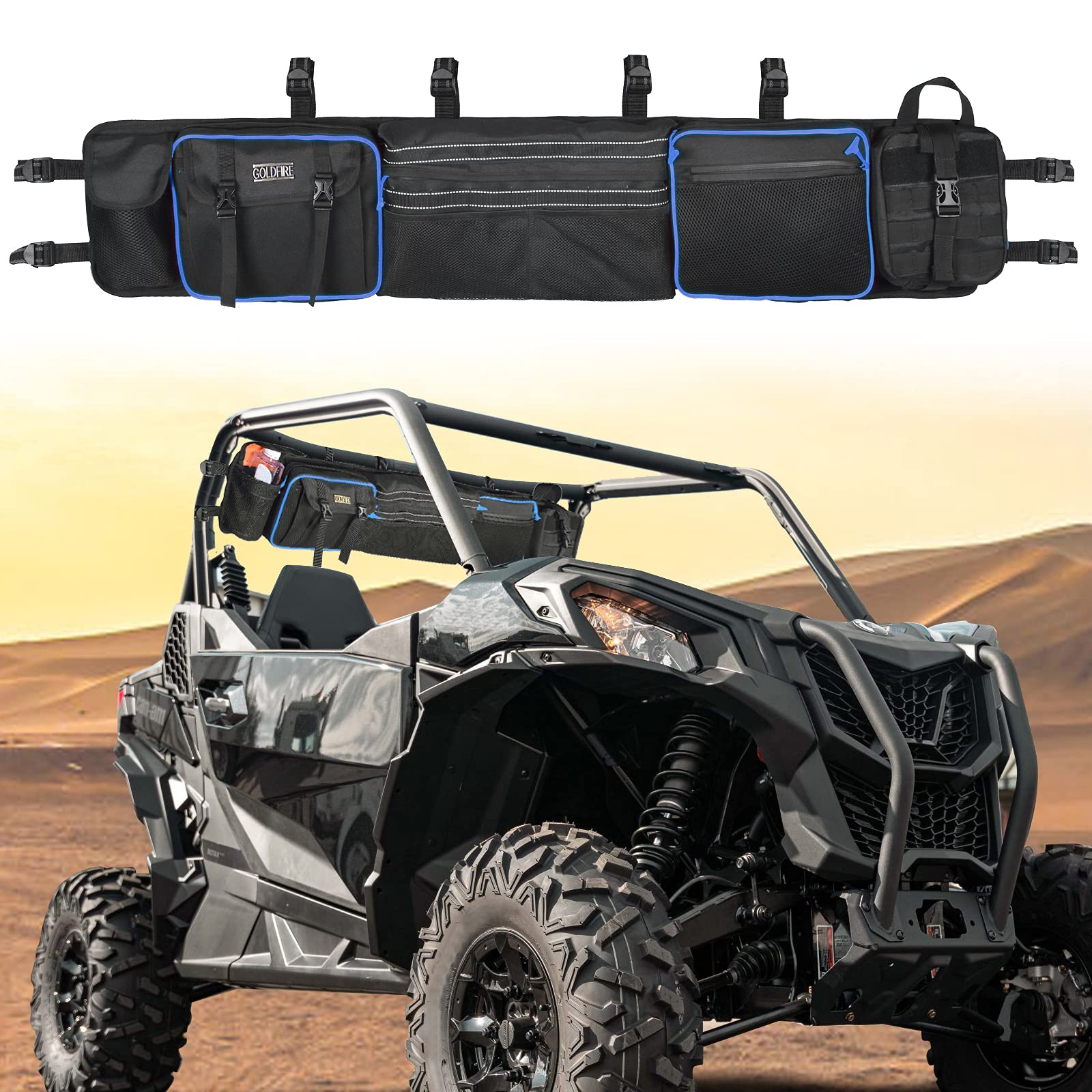 Buy Goldfire UTV Large Roll Cage Organizer Roll Cage Cargo Rear Storage