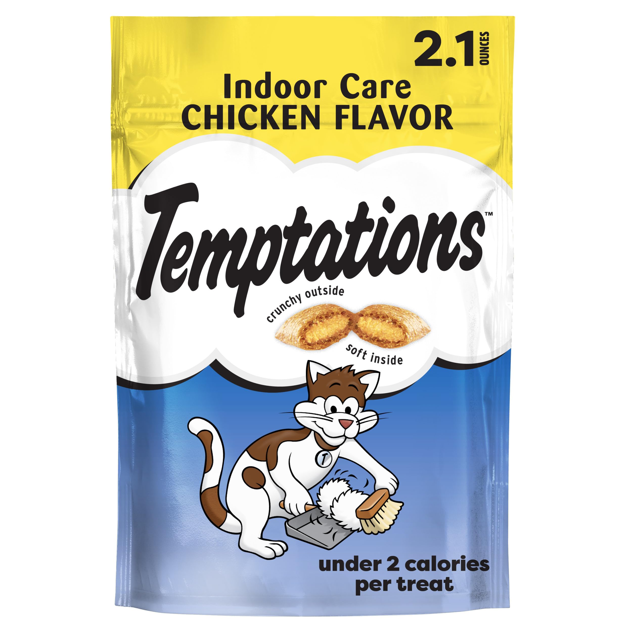 TEMPTATIONS Friandises fonctionnelles pour Chat - Contrôle de la Boule de Poils - Saveur Poulet - 60 ML - Lot de 12