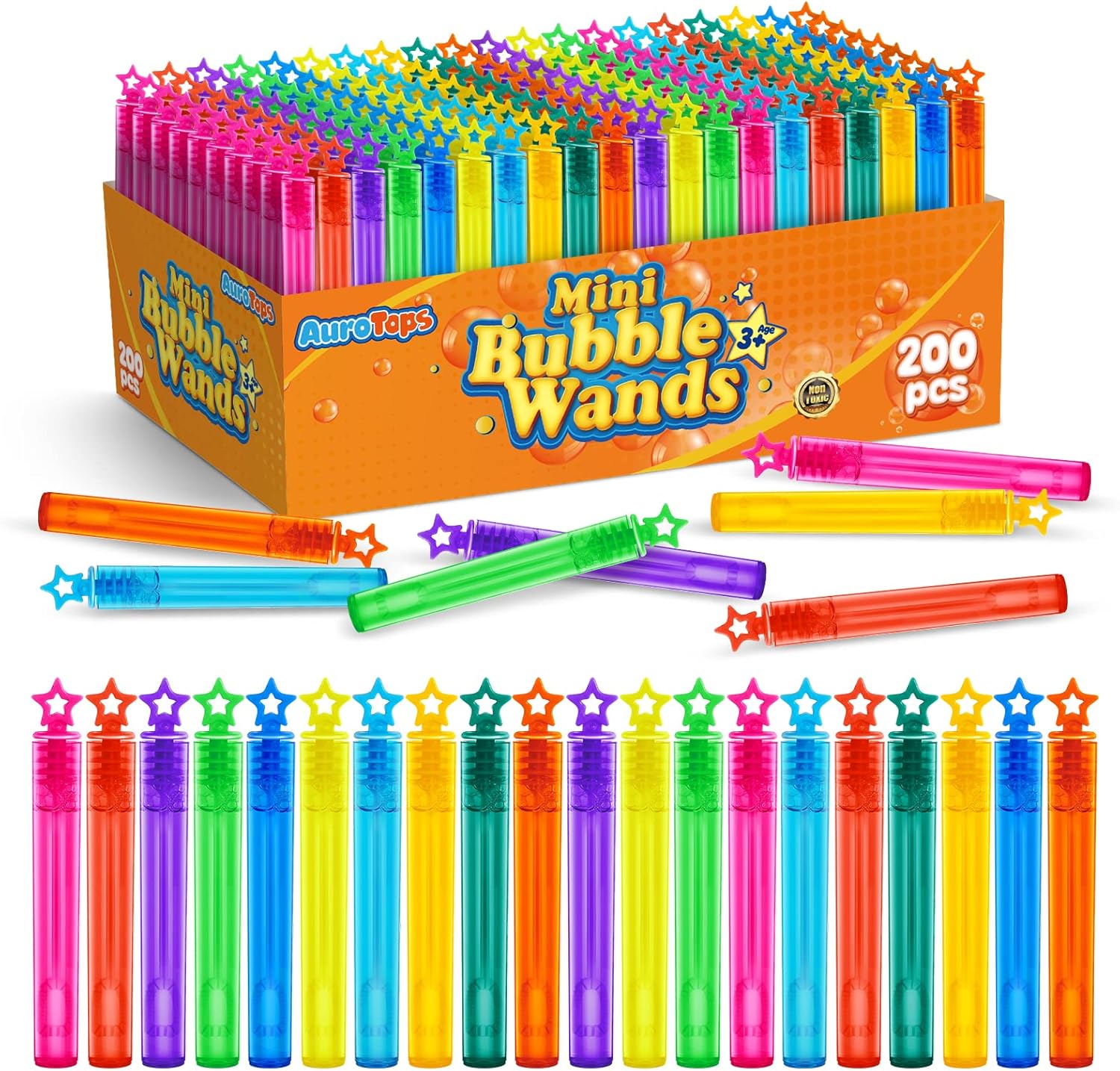 200 Pieces Mini Bubble Wands,Bubble Party Favors Assortment