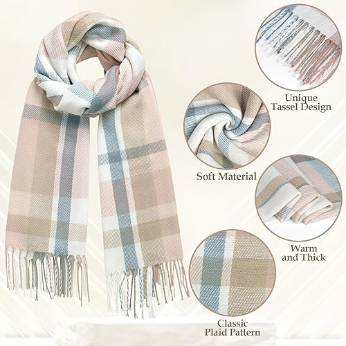 Miniatura 8 de Loritta Womens Scarf Fashion Long Plaid Shawls Wraps Big Grid Winter Warm Lattice Large Scarves Gifts