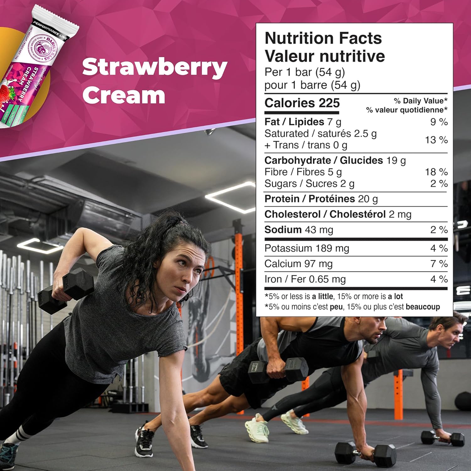 Daryl's Bars, Strawberry Cream On the Go Whey Protein Bars, Gluten Free, Low Sugar, 20gr of Protein Snack, Meal Replacement, Pack of 1
