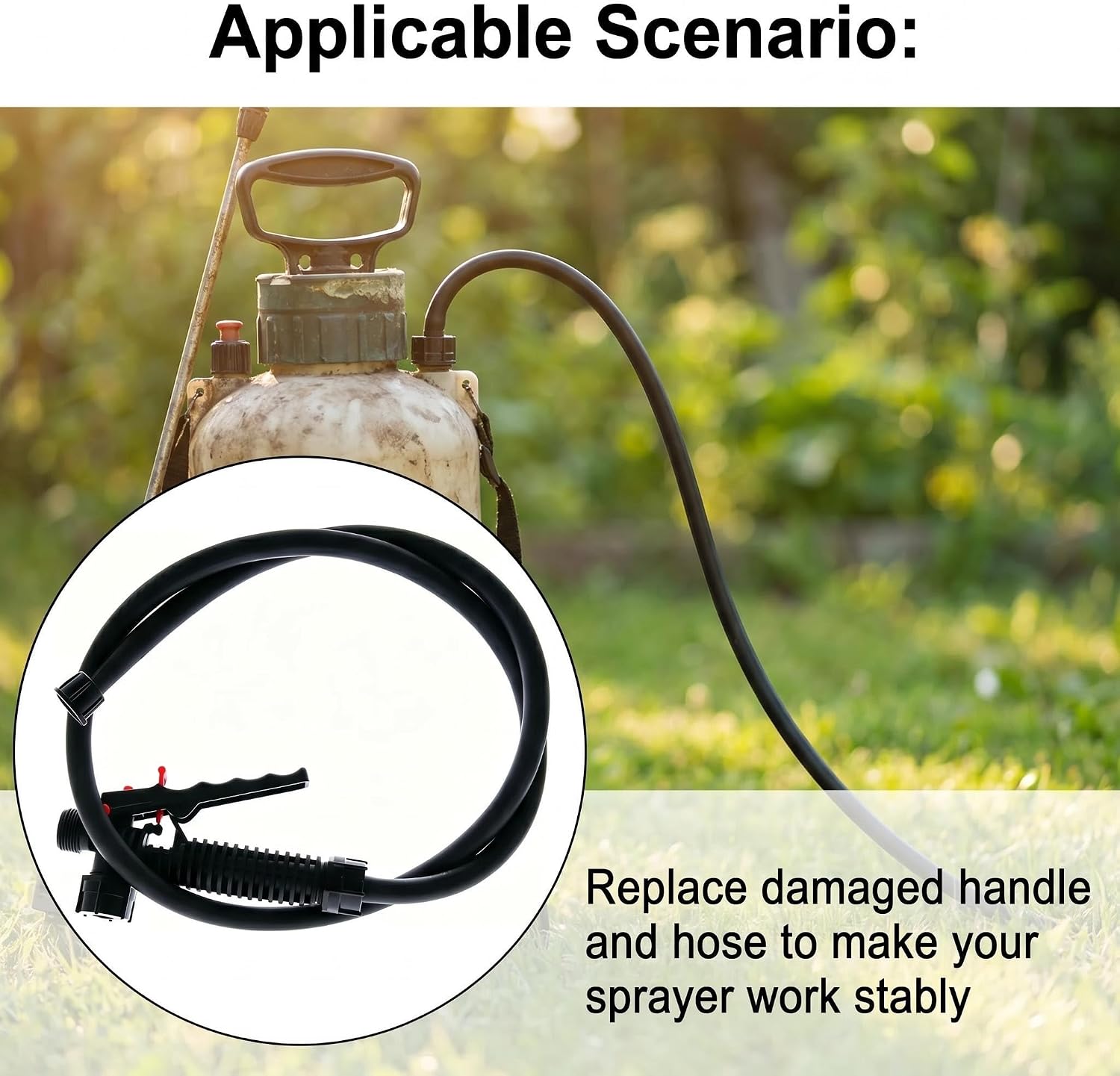 316622001 Trigger Handle Hose Assembly， 53 inch with Locking Switch | Suitable for Ryobi Hart RY40301 P2806 P2860 P2800, P2800A, P2810, P2803, P2803A, One+ 4-gallon backpack sprayers.