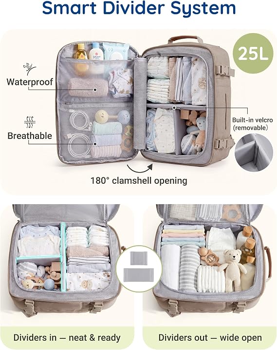 mommore Diaper Bag Backpack Multi-Pocket Travel Baby Bag with Changing Pad