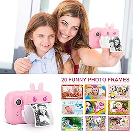 MINIBEAR Kids Camera Instant Print Camera for Kids Digital Camera Toddler Toys Christmas Birthday Gifts for 3 4 5 6 7 8 9 10 Year Old Boys Girls, Pink