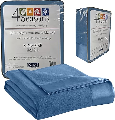 Microcobija de franela Shavel, Azul Country, King