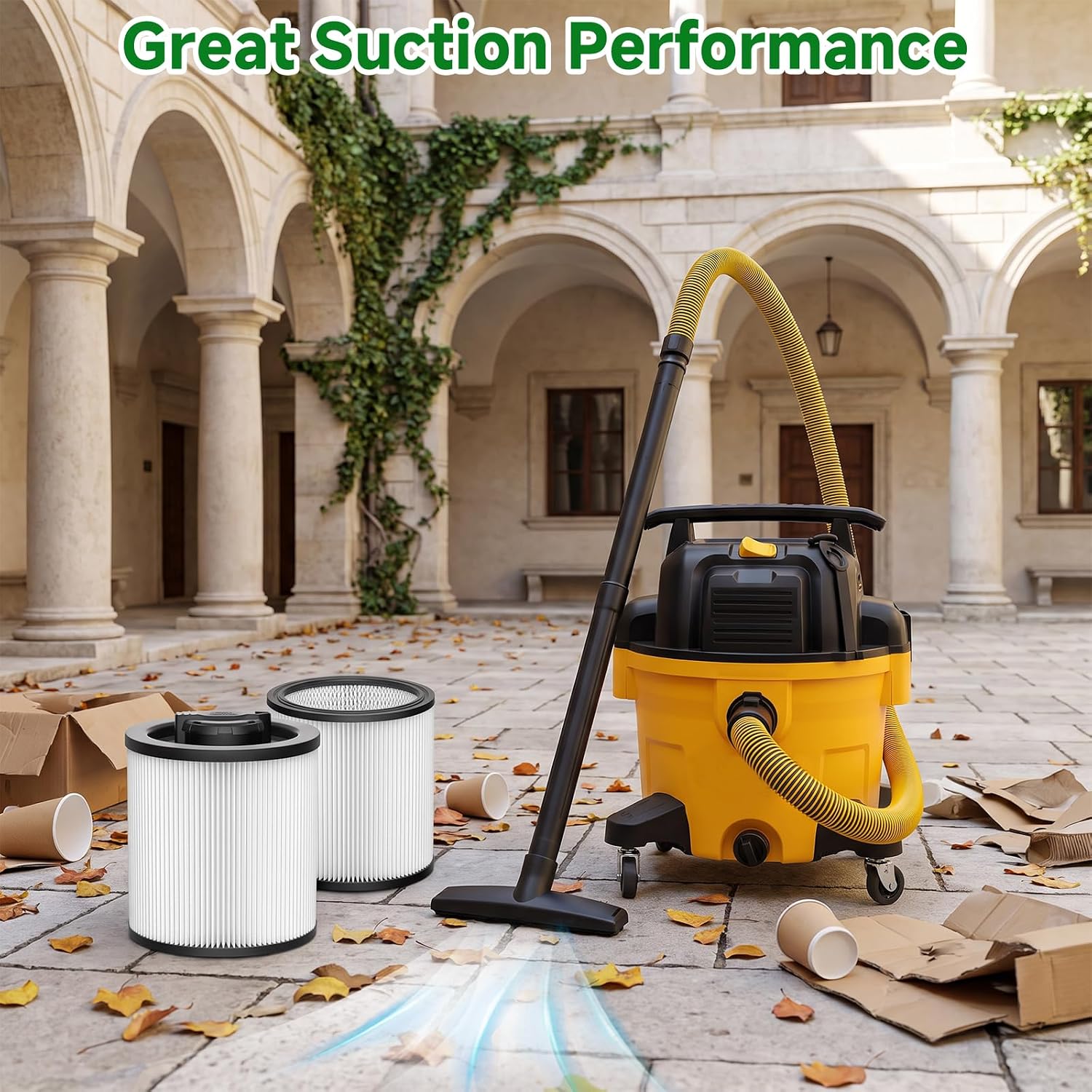 DXVC6910 Cartridge Filter Compatible with DeWalt 6-16 Gallon Wet/Dry Vacuum | Fits DXV06P DXV09P DXV10P DXV10PL DXV10SA DXV12P DXV14P DXV16P / NOT for DXV04T DXV05P DXV05S DXV06G DXV08S