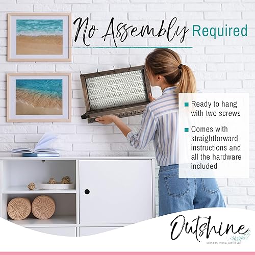 Miniatura 3 de OUTSHINE Organizador de joyas para colgar en la pared organizador de joyas rústico para colgar en la pared organizador de montaje en pared de