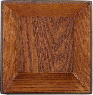 Greensen Kwadratowa taca do herbaty z litego drewna, talerzyki drewniane, kawa, sushi, przekąski, talerze do serwowania w kawiarni, do serwowania talerzy owocowych, talerzy drewnianych, deska do sera, zestaw talerzy dekoracyjnych (10,5 x 10,5 x 2 cm)