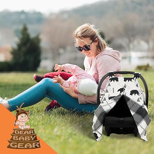 Miniatura 5 de Dear Baby Gear Funda de asiento de automóvil para niños y niñas, toldo para asiento de automóvil para bebé con apertura a presión, funda de asiento