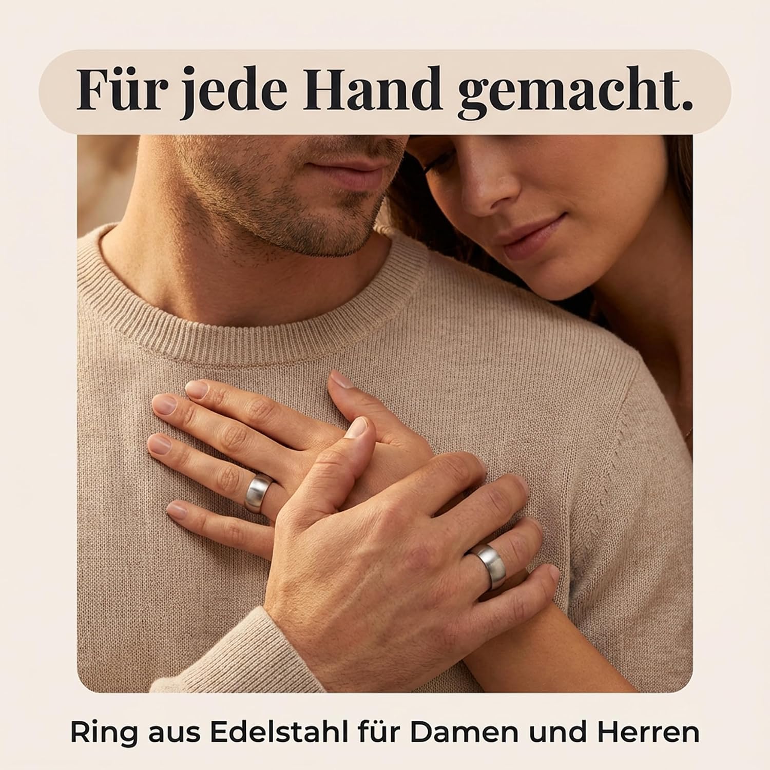 stainless steel ring for women and men band ring 8 mm wide polished silver size: 9.5 image 5