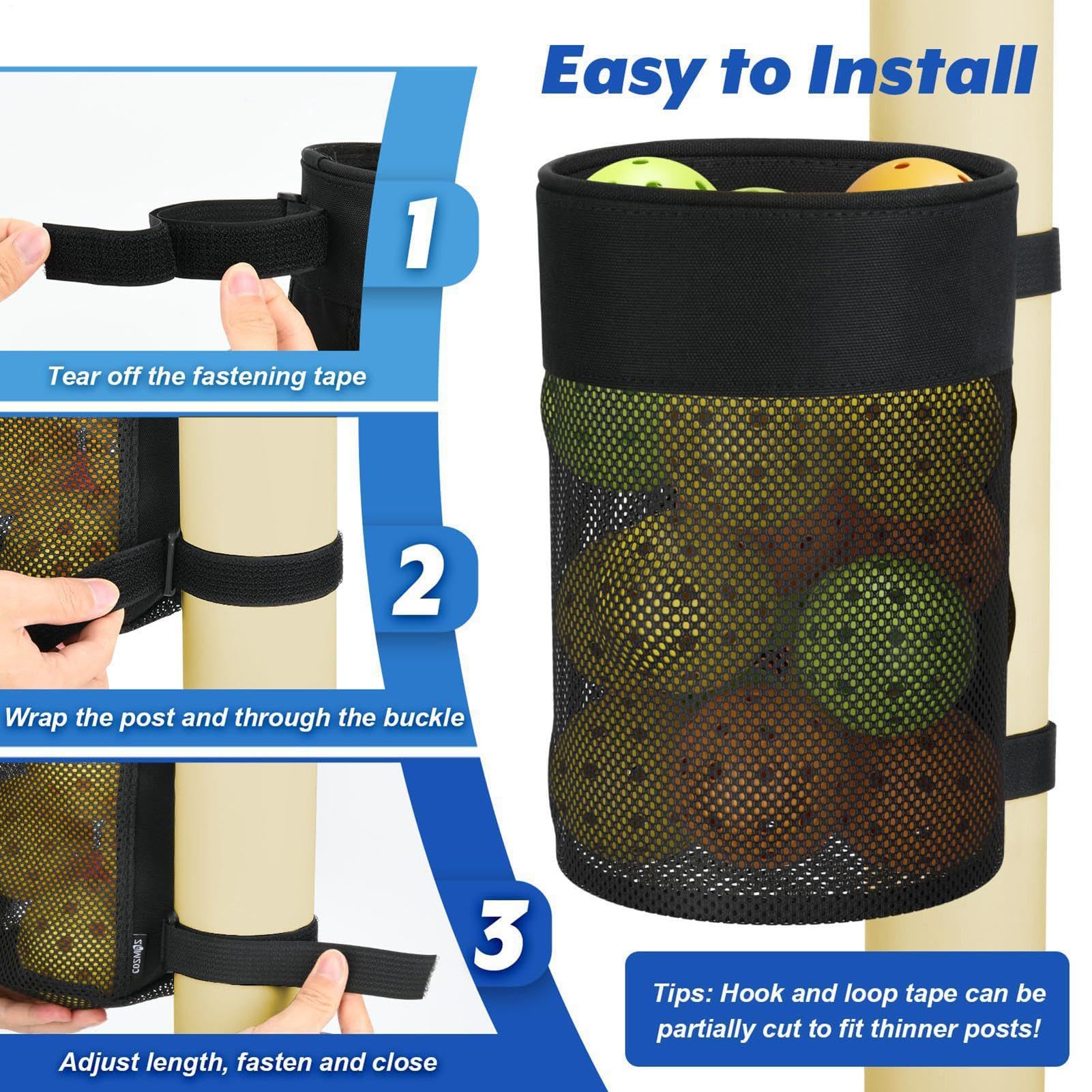 Borsa organizer per palline da pickleball, grande capacità, pieghevole, organizer per palline, per interni ed esterni, uomini, donne, ragazze, giovani, adolescenti, atleti, ciclisti, golfisti