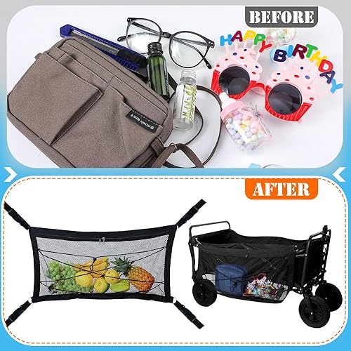 Miniatura 6 de Woanger 2 redes de carga para cochecito de 13.78 x 27.56 pulgadas, red de carga plegable elástica y resistente para espacio de almacenamiento