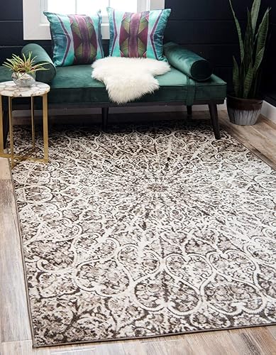 Miniatura 1 de Sofia, alfombra clásica de diseño abstracto, Polipropileno, Marrón