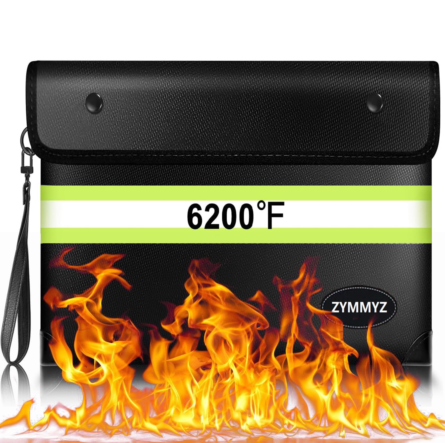 Upgraded Insulated Fire Proof Money Bag for Cash,6200℉ Fireproof and Waterproof Document Pouch with Water Resistant Zipper,Fireproof Envelopes for Important Documents,Valuables