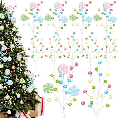 Janinka 12 Pcs 16 Inch Pastel Christmas Decor Candy Christmas
