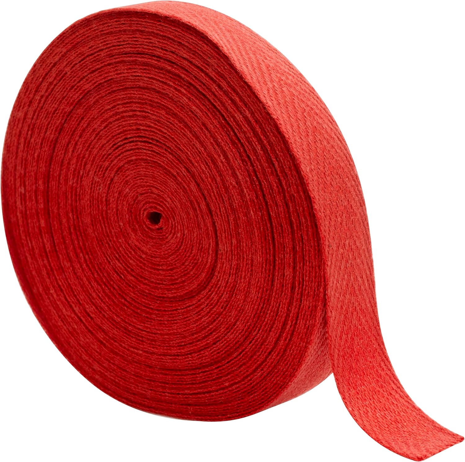AERZETIX - C77606 - Herringbone twill ribbon 9 m x 10 mm - 76% cotton and 24% polyester - color red
