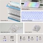 KiiBOOM Phantom81 Lite 75% Gasket Mechanical Keyboard, ABS Case + UV Tech, 3 Modes Wireless Gaming Keyboard, RGB Backlights, QMK&VIA Programmable, Hot-Swappable for Windows/Mac/Linux (Clear)