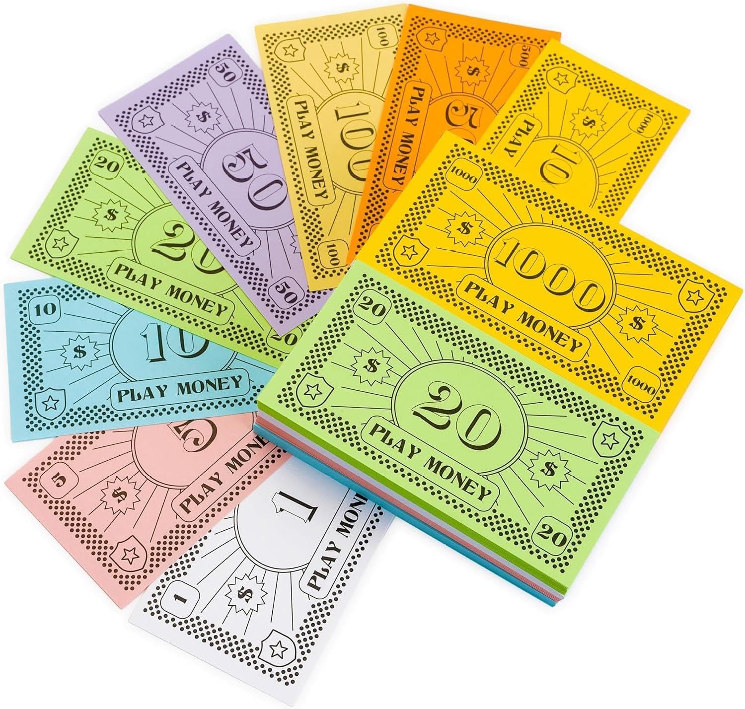 1000-Piece Cinematic Prop Money Set, Premium Play Money for Wealthy Role-Play, Creative Play, Film Making, Theatrical Productions, Photo Booth Props & Magic Shows