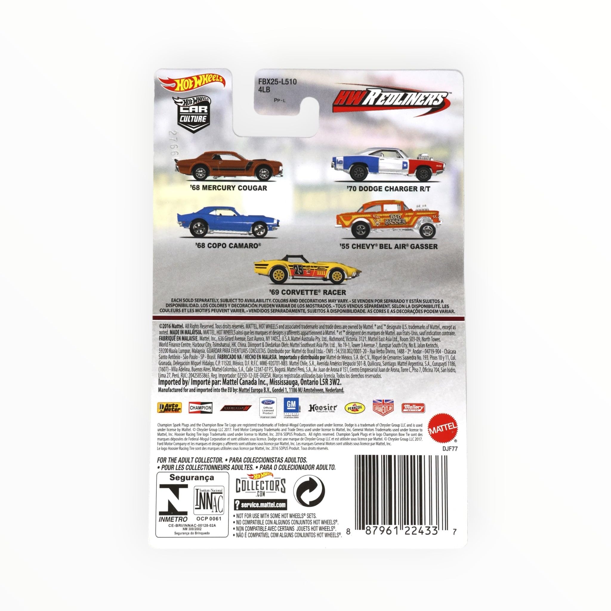 Hot Wheels '69 Corvette Racer - Car Culture Redliners 5/5 Yellow