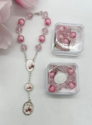Miniatura 10 de 12 pulseras de rosario para bebé, recuerdo de bautizo, recuerdos de bautizo, quinceañera, baby shower