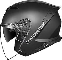 Capacete Moto Aberto Norisk City Preto Fosco Com Oculos