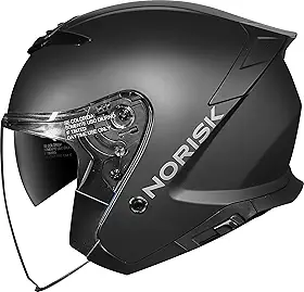 Capacete Moto Aberto Norisk City Preto Fosco Com Oculos