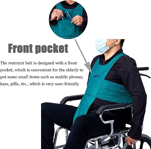 Miniatura 4 de Cinturón de seguridad para silla de ruedas, chaleco médico anticaídas, con correa de hombro ajustable, antideslizante y anticaídas, adecuado para