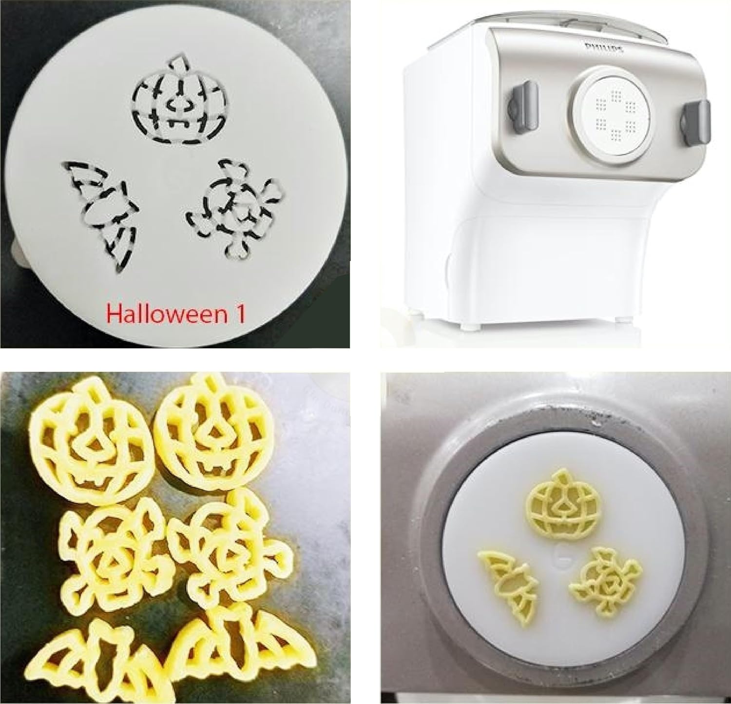 Halloween Pasta Maker Shapes Disc, For Electric Philips Pasta Maker Attachments Machine, Automatic Pasta & Noodle Maker, Kitchen Appliances, Accessory Kit (Halloween 8 (3in1))