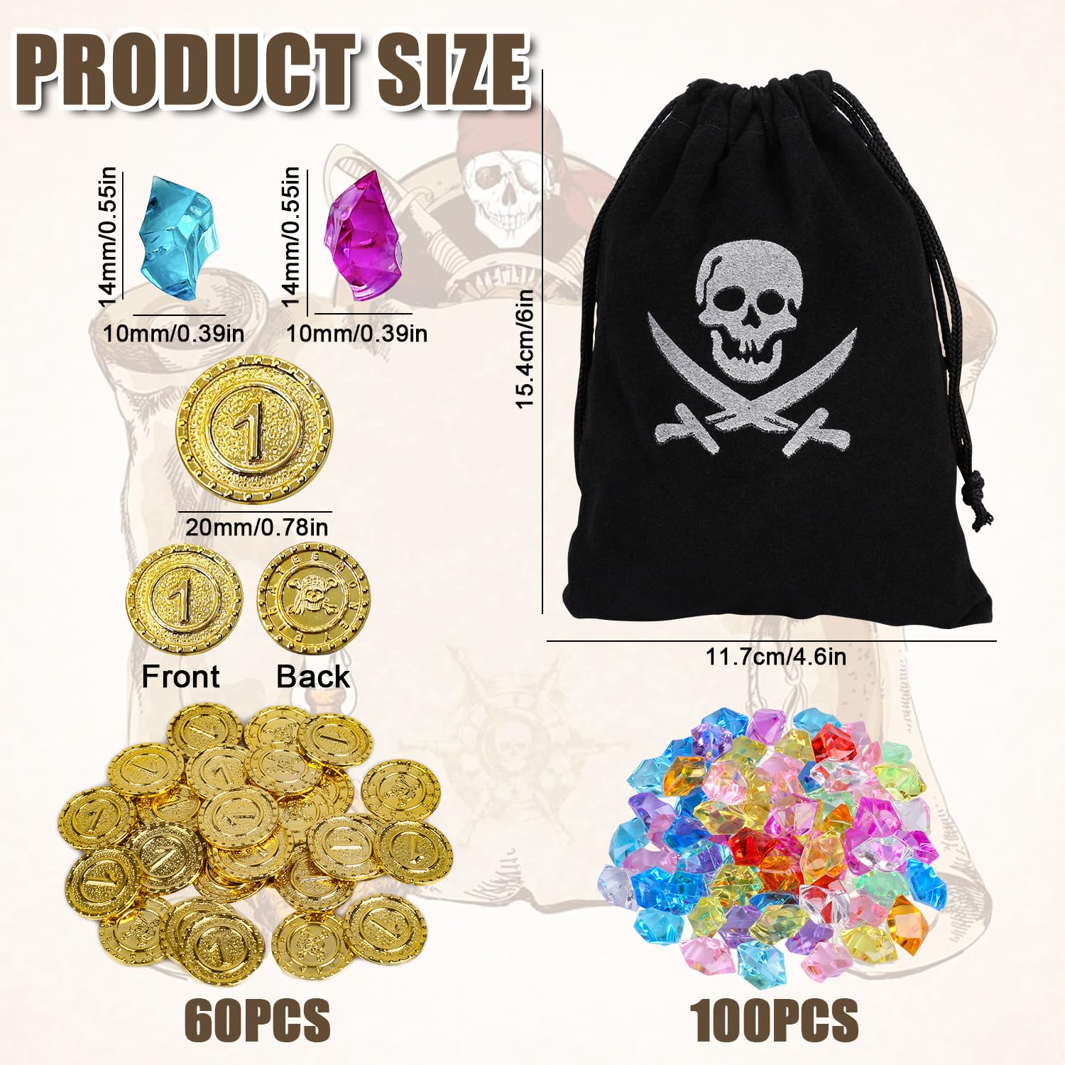 Dncvb 186 Pieces Pirate Treasure - Image 2