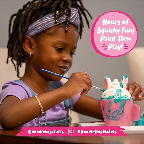 Miniatura 4 de DOODLE HOG Kit de pintura blanda de conejo, juguetes esponjosos para niños, juguetes esponjosos para niños, animales esponjosos de elevación lenta,