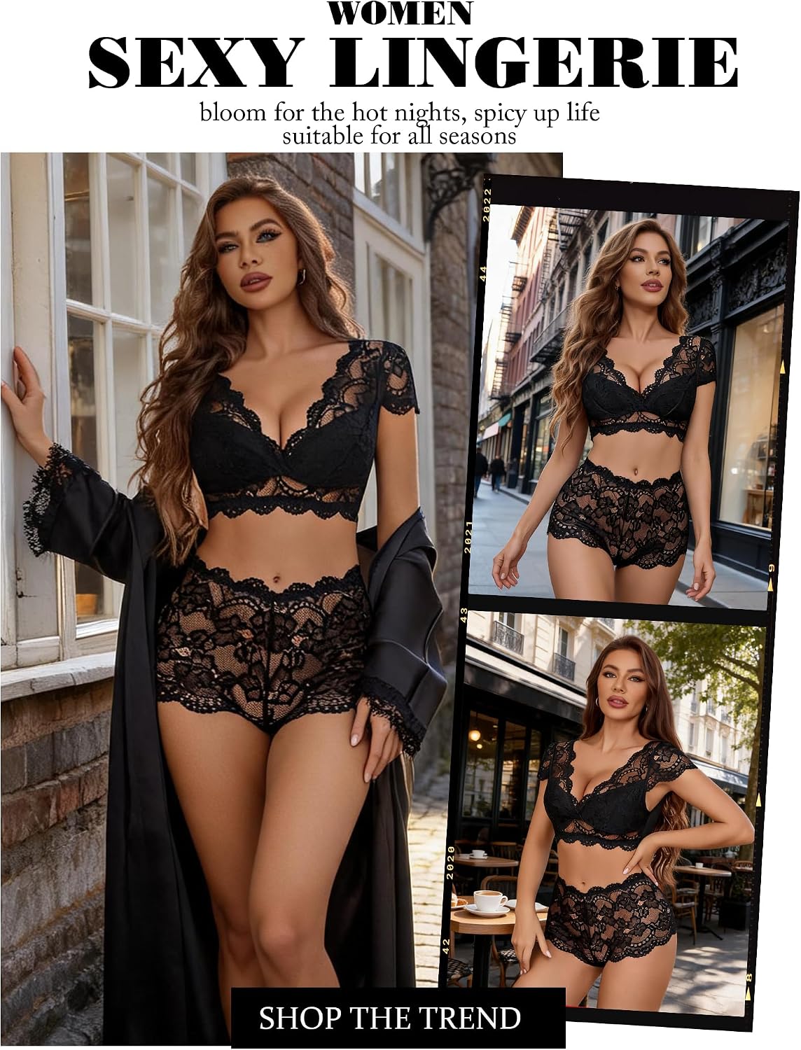 Avidlove Sexy Lingerie Set for Women Lace Bra and Panty Sets Push Up Lace Sheer Set Outfits