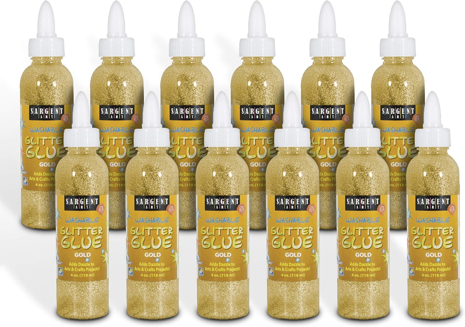 Sargent Art Glitter Glue, Gold 12 Count