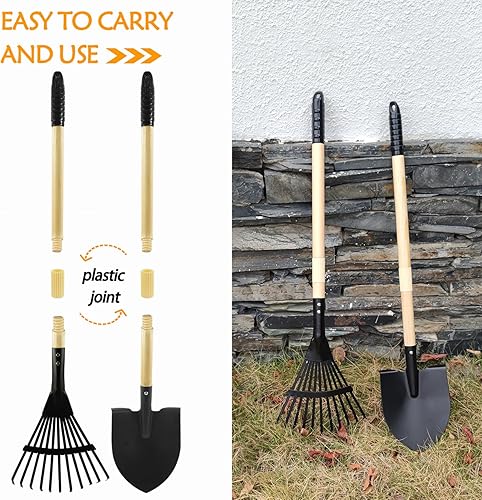 Miniatura 4 de Juego de herramientas de jardinería para niños, 8 piezas, vagón con herramientas de playa y jardín, pala, rastrillo, juguetes al aire libre para