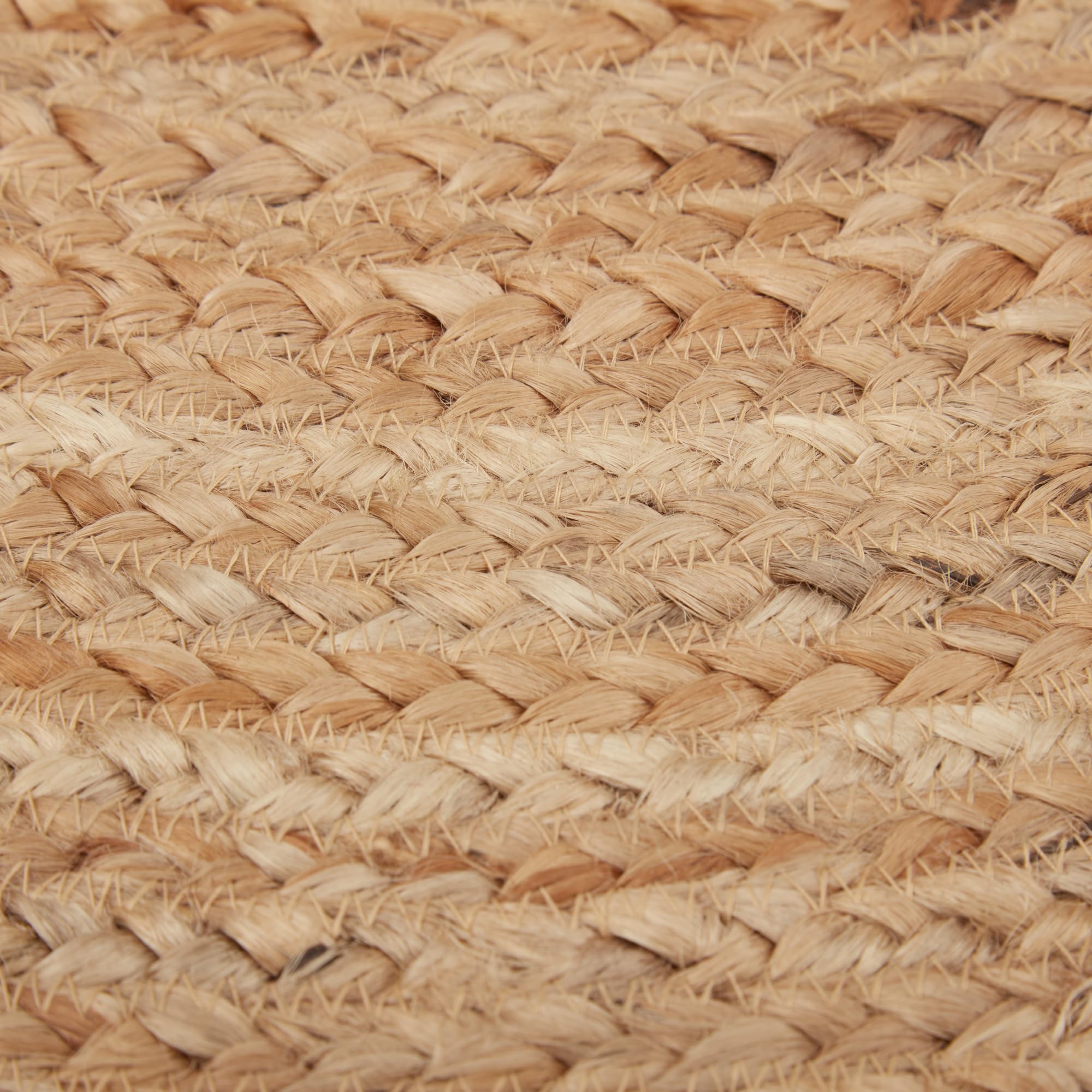 VHC Brands Natürlicher Jute-Teppich, Landhausstil, Eingangsbereich oder Küche, kleine Willkommensmatte, halbrund, 41 x 83 cm