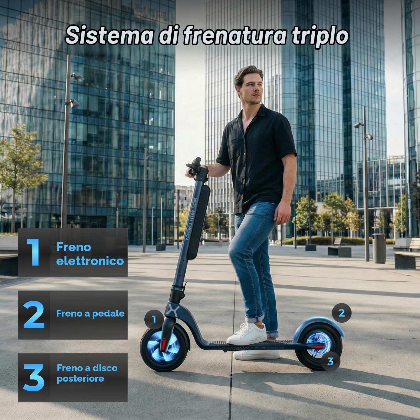 HX X6 Monopattino Elettrico Adulto triplo Pieghevole,Scooter elettrico portatile a zaino,Batteria Rimovibile,350W,25km/h,20-40KM,Display LCD,APP,Doppio Freno,Ruota piena da 5.5'',3 velocità