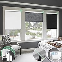 Vista 11 de Persianas motorizadas con control remoto, persianas enrollables inteligentes sin taladro y opacas, persianas automáticas para ventanas, blancas, 23