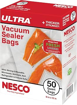 Nesco Heavy Duty Vacuum Sealer Bags- Quart 50 count