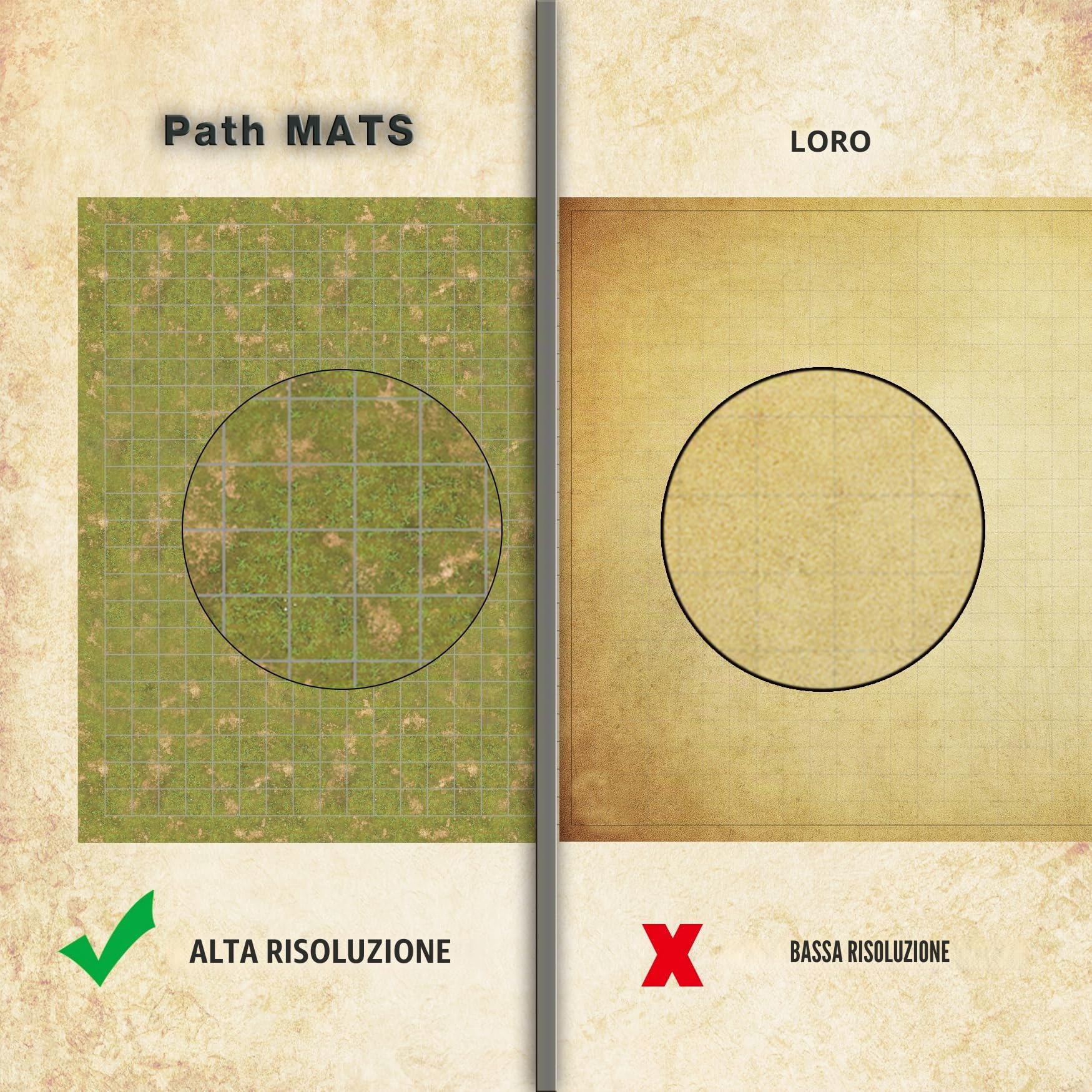 Path Gaming Tappetino da gioco con griglia di battaglia su entrambi i lati, 91 x 61 cm, 3 tappetini, 6 terreni, 4 pennarelli, 1 gomma e 1 flacone spray. Ideale per Dungeon e Dragons/DND