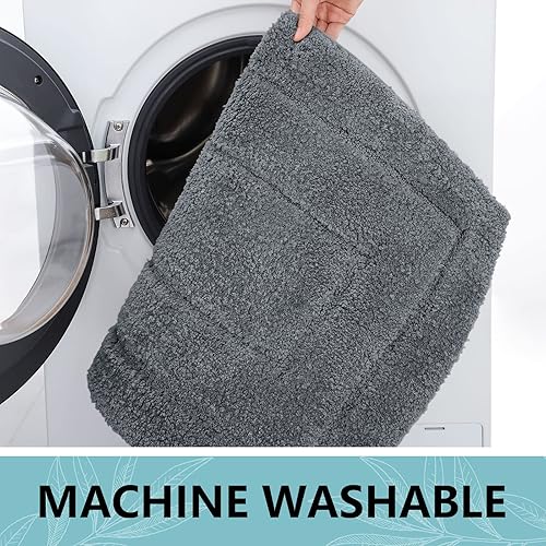 Miniatura 28 de Buganda Alfombras de baño, 24" x 16", Alfombras de baño de microfibra suaves y absorbentes, Alfombra de ducha esponjosa antideslizante, Alfombras de