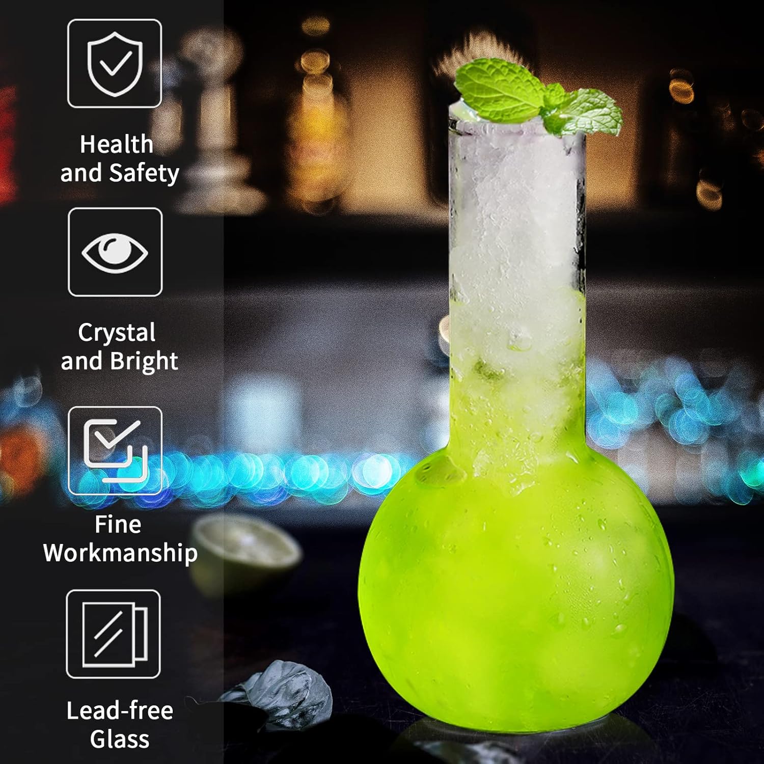 Bundle-Vampire Cocktail Glasses Set of 2-12oz Plus Creative Tube Cocktail Glass Set of 2-14oz