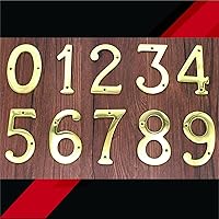 Vista 9 de ZW Hardware A200 - Número de casa de latón brillante de latón (6 pulgadas)